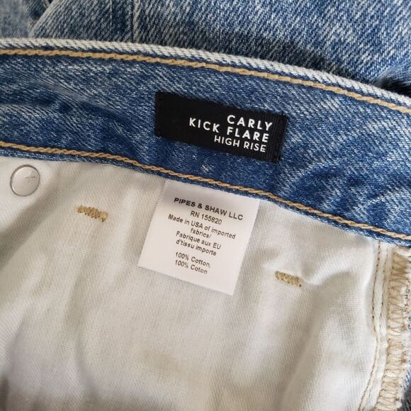 Veronica Beard High-Rise Carly Kick Flare Denim Jeans Size 32/14 Pebble Stone - Picture 10 of 12